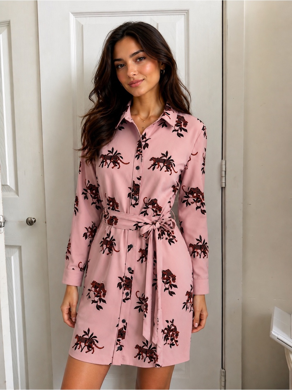 Ann Taylor Jungle Cat Shirt Dress